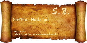 Saffer Noémi névjegykártya